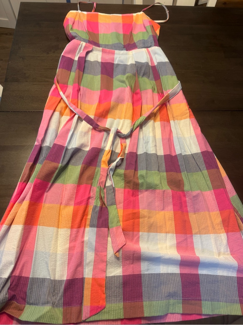 kate spade target Multicolor Plaid Midi Dress in Pink, Orange, Green, Purple